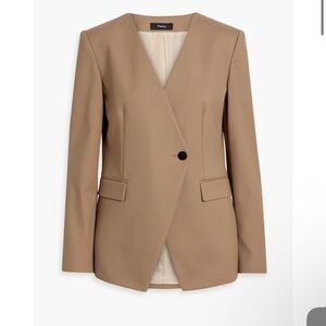 THEORY Double-breasted crepe blazer tan light brown Size 2 SMALL